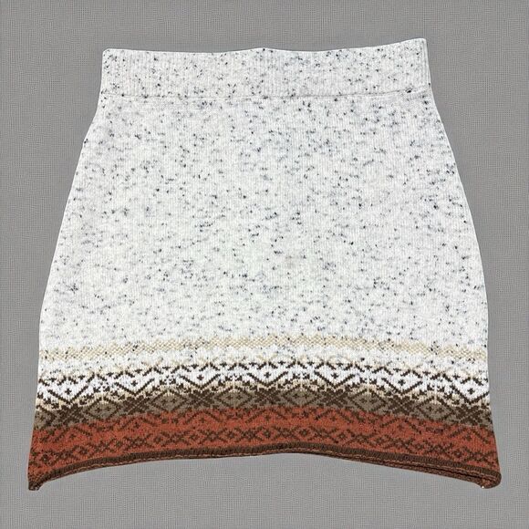 Aventura Eco Skirt Small Merino Wool Blend Sweater Knit Boho Fair Isle Winter - Picture 1 of 4